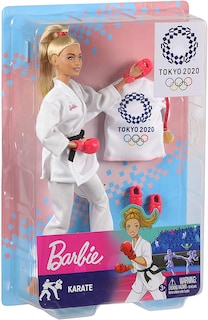 Foto 5 | Venta Internacional- Muñeca Barbie Juegos Olímpicos Tokio 2020, Karate Uniforme, Chaqueta, Medalla, Casco, Guant