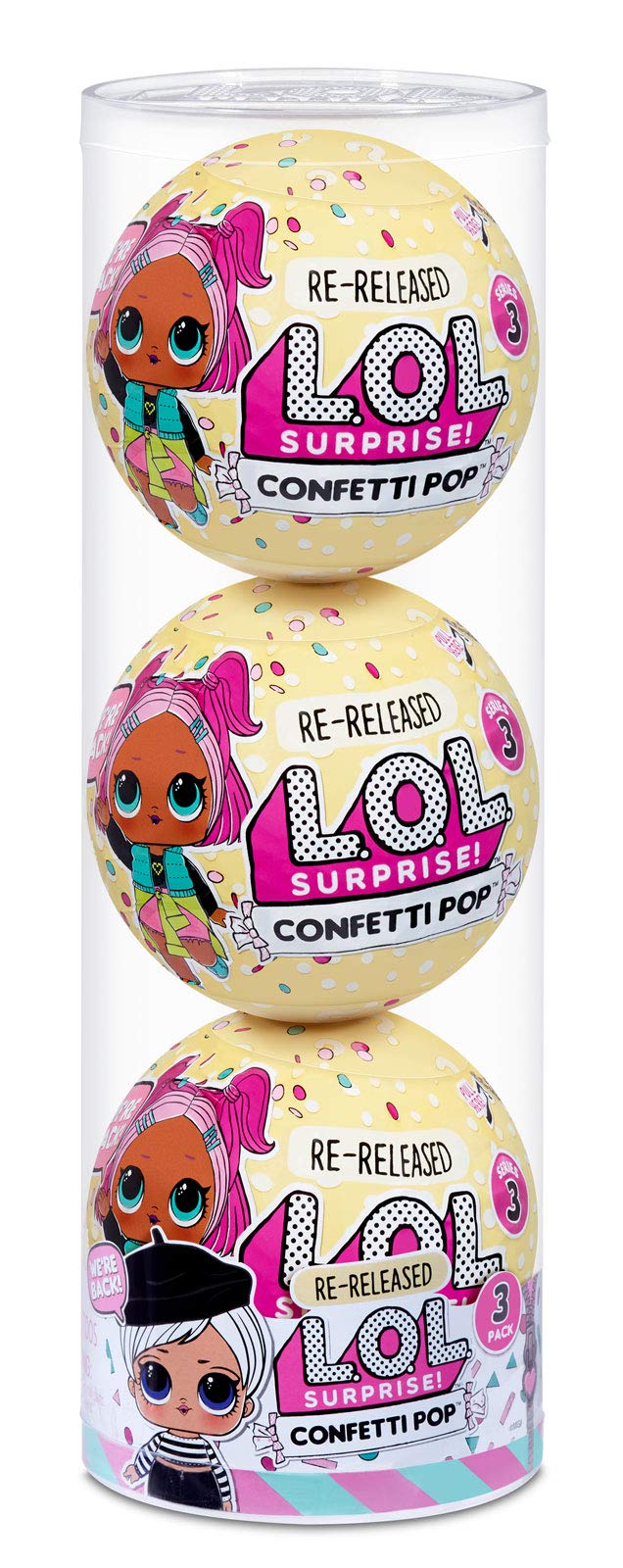 Venta Internacional -lol Sorpresa Confeti Pop 3 Paquete Beatnik Babe-3 Muñecas Relanzadas Cada Una