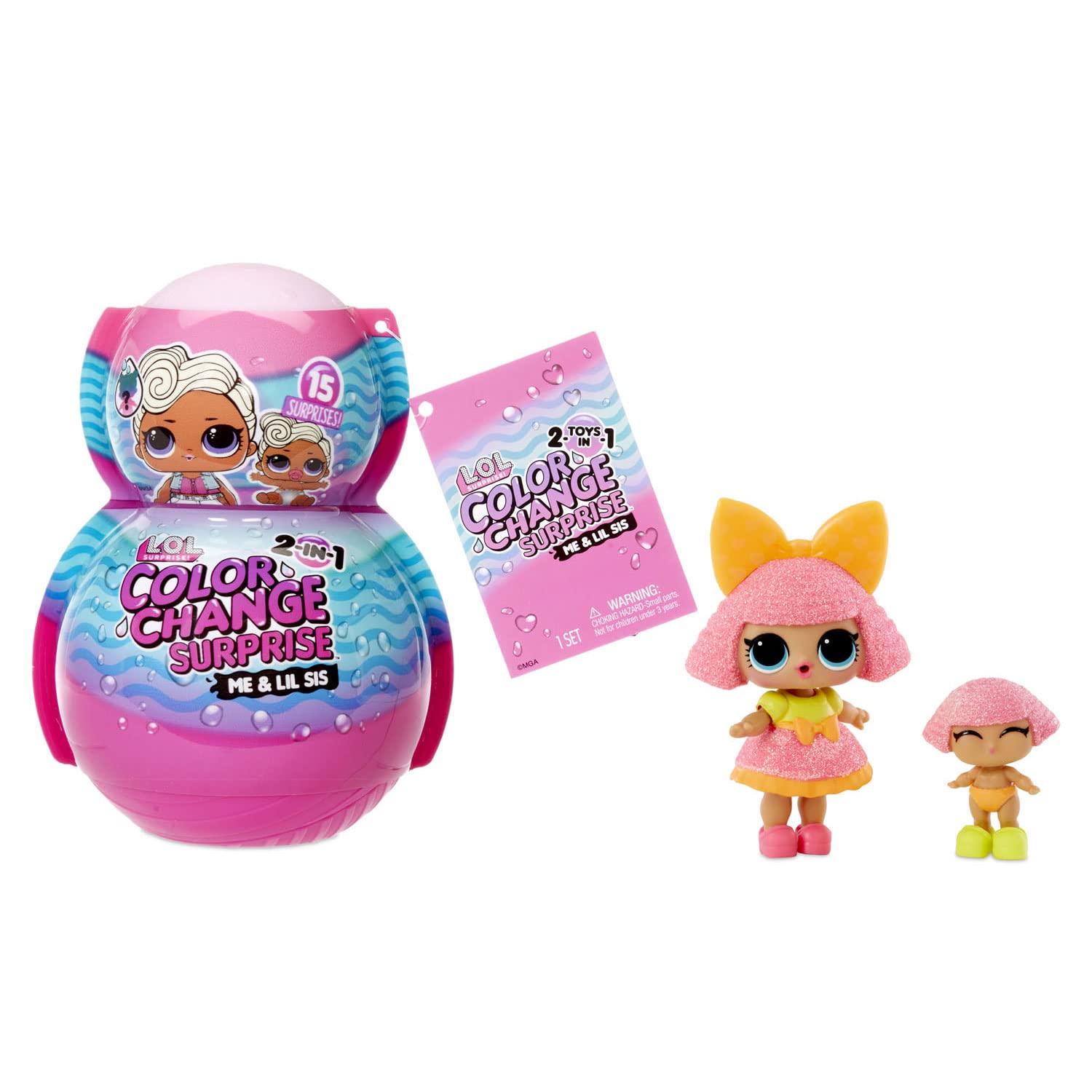 Venta Internacional  2 n 1 Lol Sorprender A Mí Y A My Lil Sis Color Change Surprise TM Con 15 Sorpresas , Multicolor