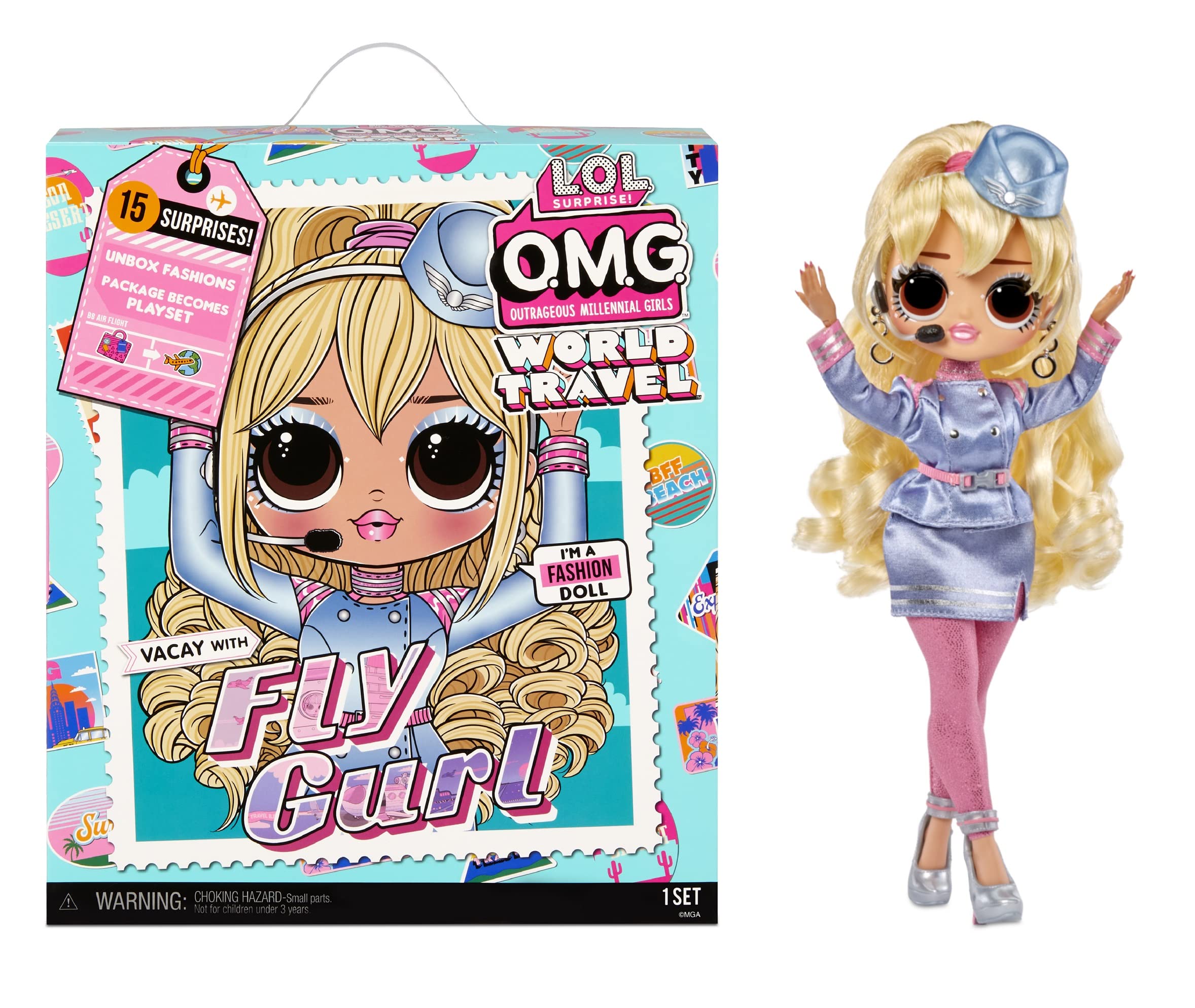 Foto 2 pulgar | Venta Internacional - Lol Surprise Omg World Travel Tm Fly Gurl Fashion Doll Con 15 Sorpresas, Incluyendo Atuendo De Mo