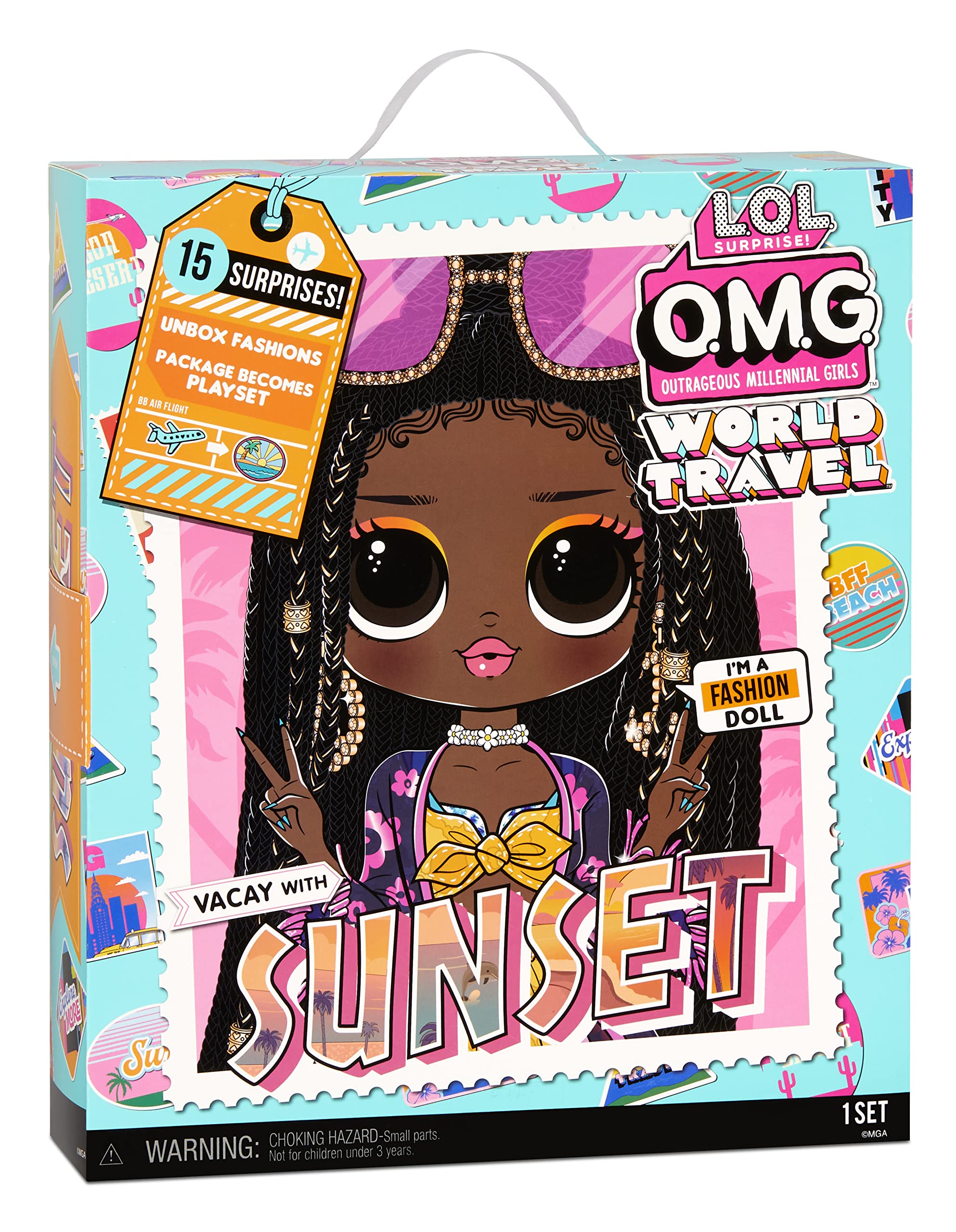 Venta Internacional - Lol Surprise Omg World Travel Sunset - Muñeca De Moda Con 15 Sorpresas