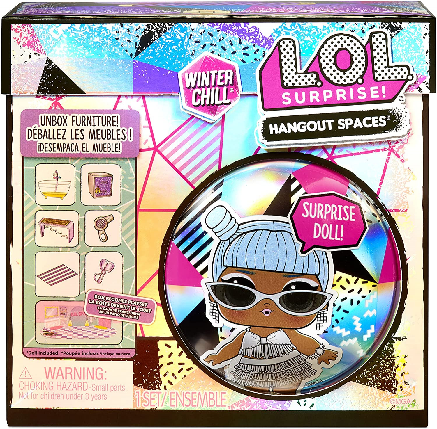 Venta Internacional - Lol Surprise Winter Chill Hangout Espacios Muebles Playset Con Hielo, Muñeca Y Sorpresas