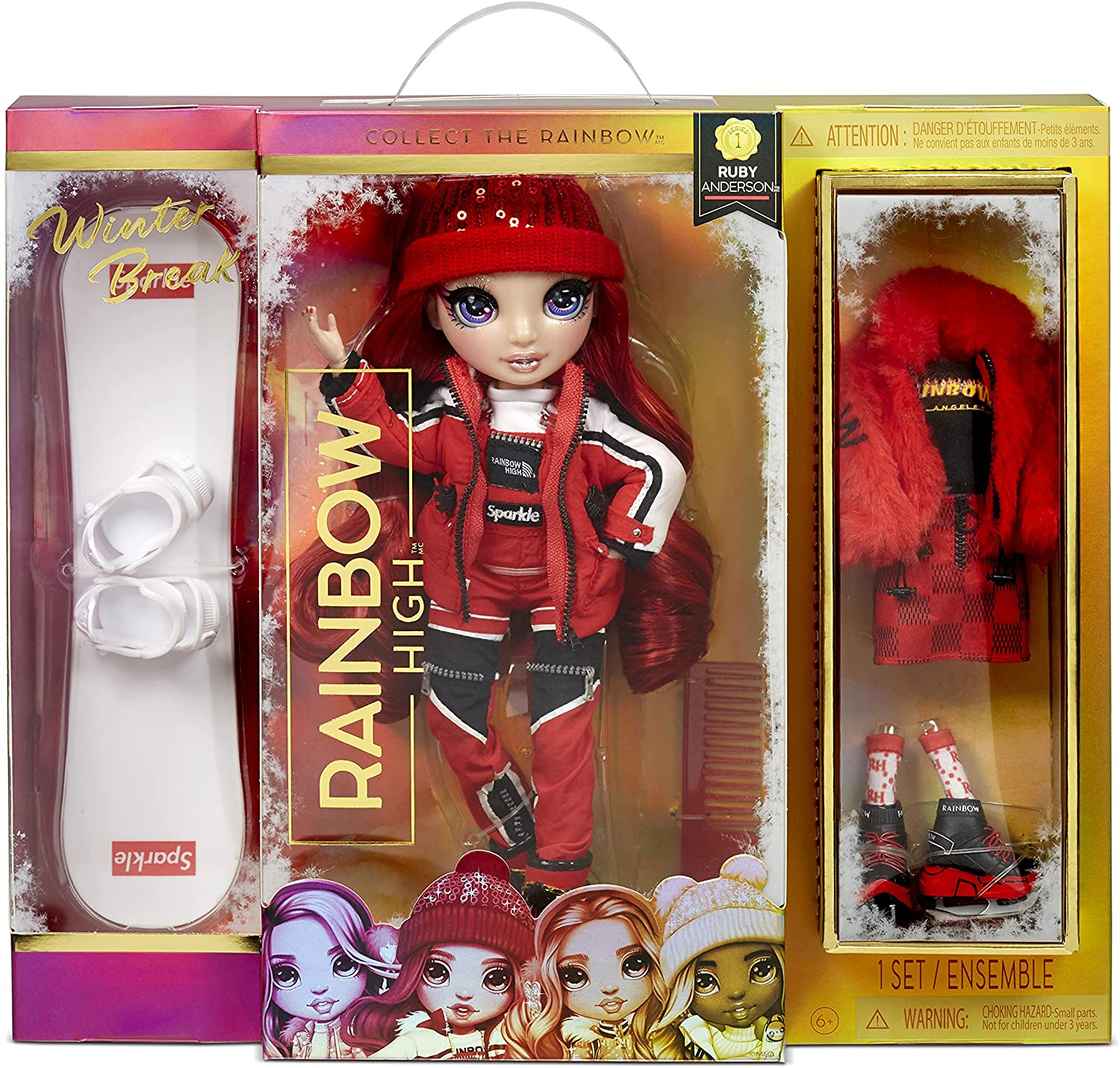 Venta Internacional- Muñeca Rainbow High Set de Juego de Snowboard Ruby Anderson