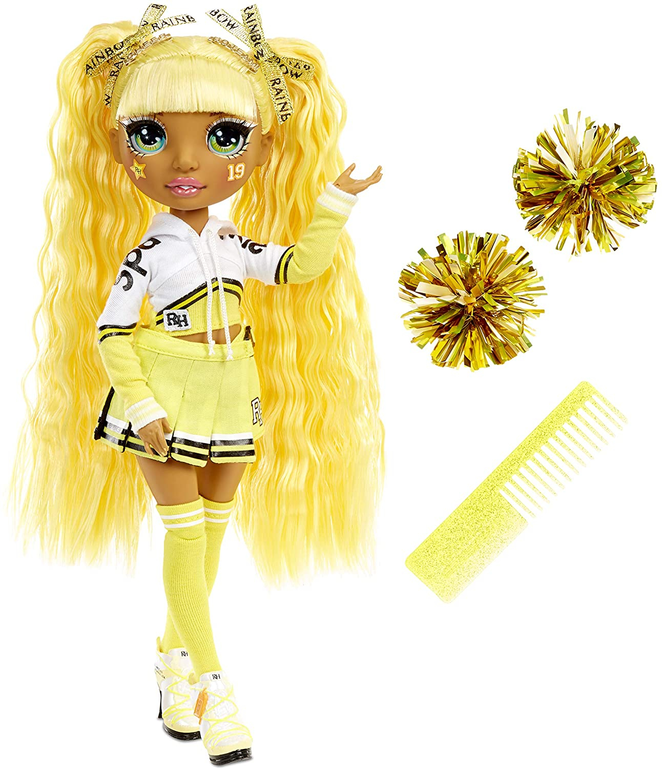 Foto 2 pulgar | Venta Internacional- Rainbow High Cheer Sunny Madison - Muñeca De Moda Amarilla Con Pompones