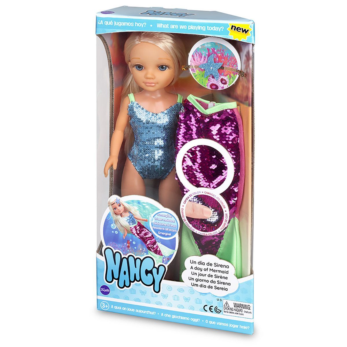 Foto 4 pulgar | Famosa Muñeca Nancy Un Día De Sirena Falda De Cola Reversible
