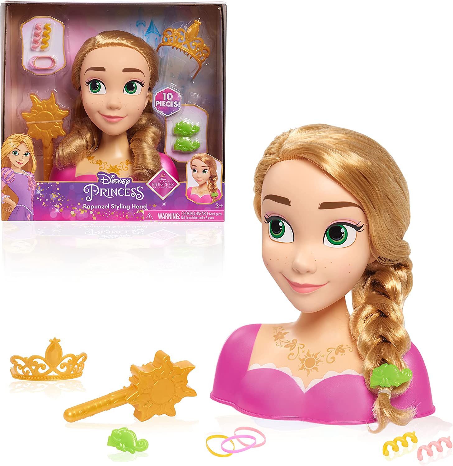 Foto 5 | Princesa Rapunzel Cabeza Para Peinar 10 Accesorios Disney