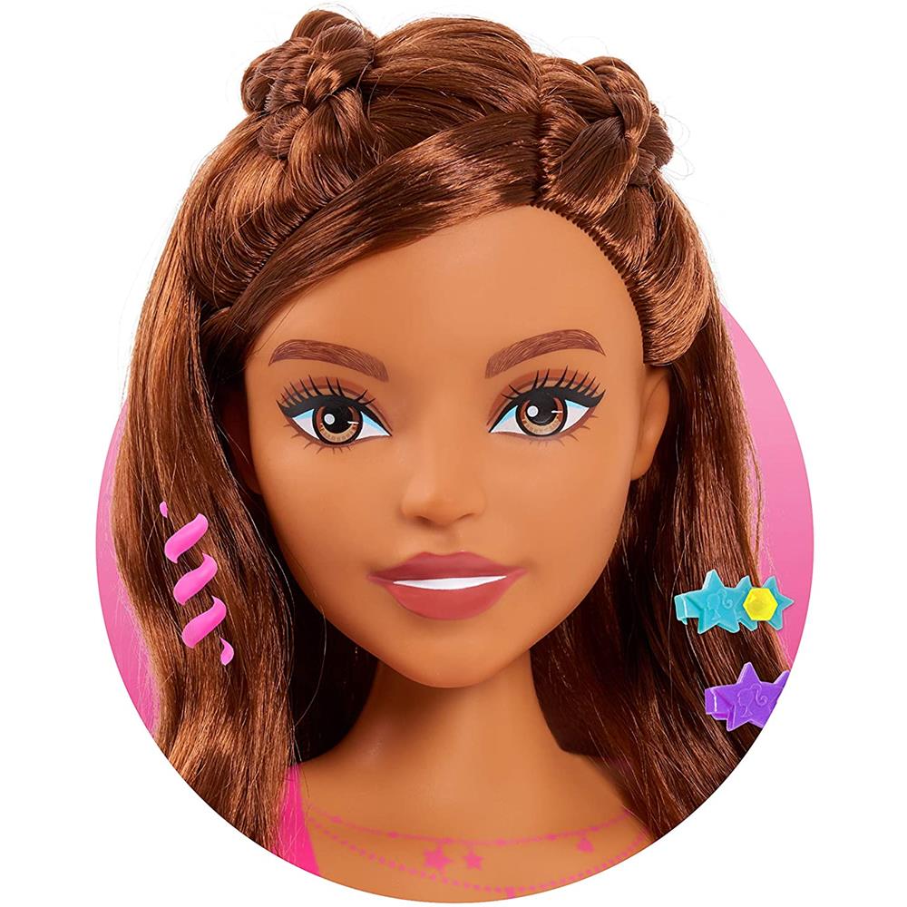 Foto 4 | Barbie Fashionista Styling Head Peinados 20 Piezas Pelo color Marrón