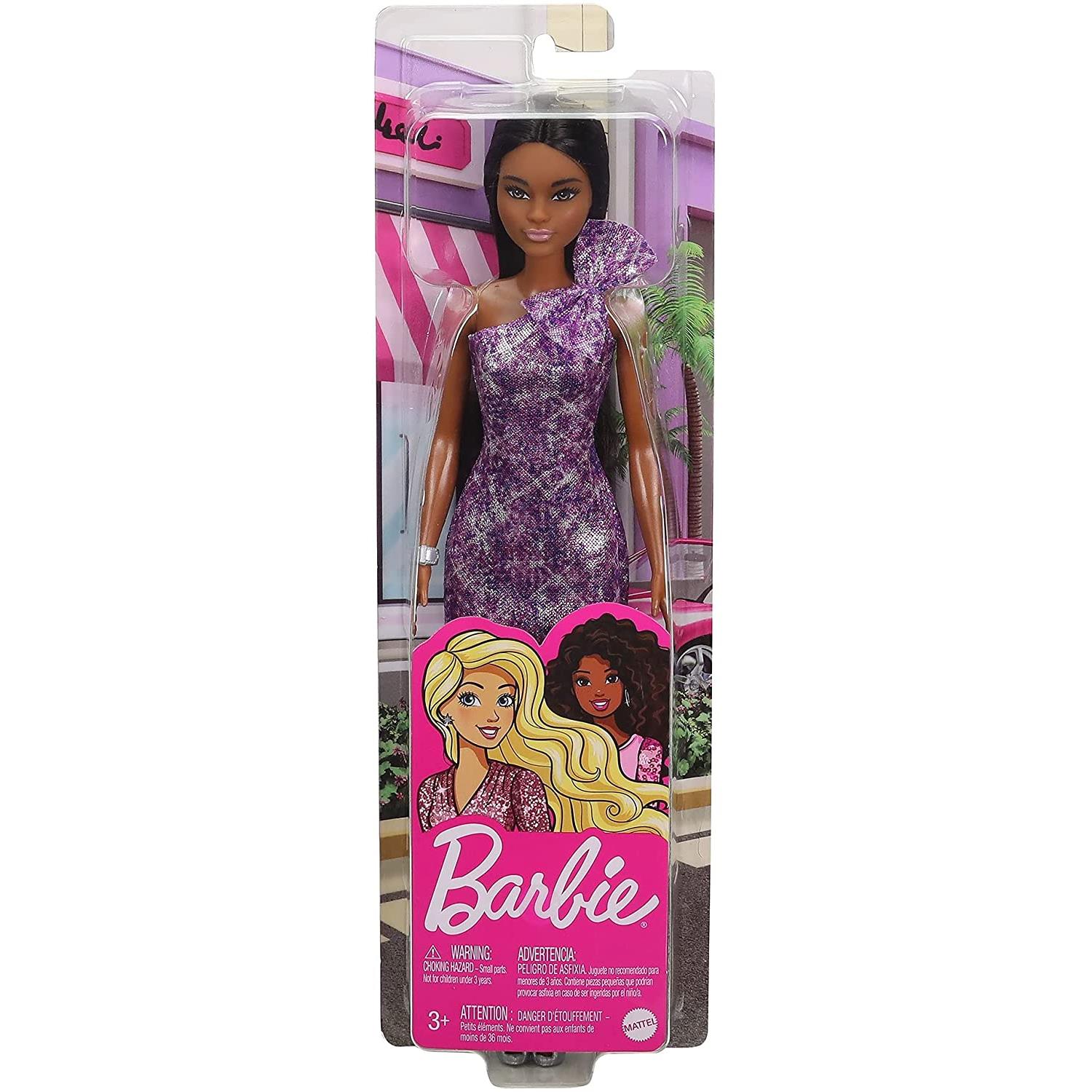 Foto 6 pulgar | Venta Internacional- Muñeca Barbie Glitz Doll Glitter Vestido Púrpura Afroamericana