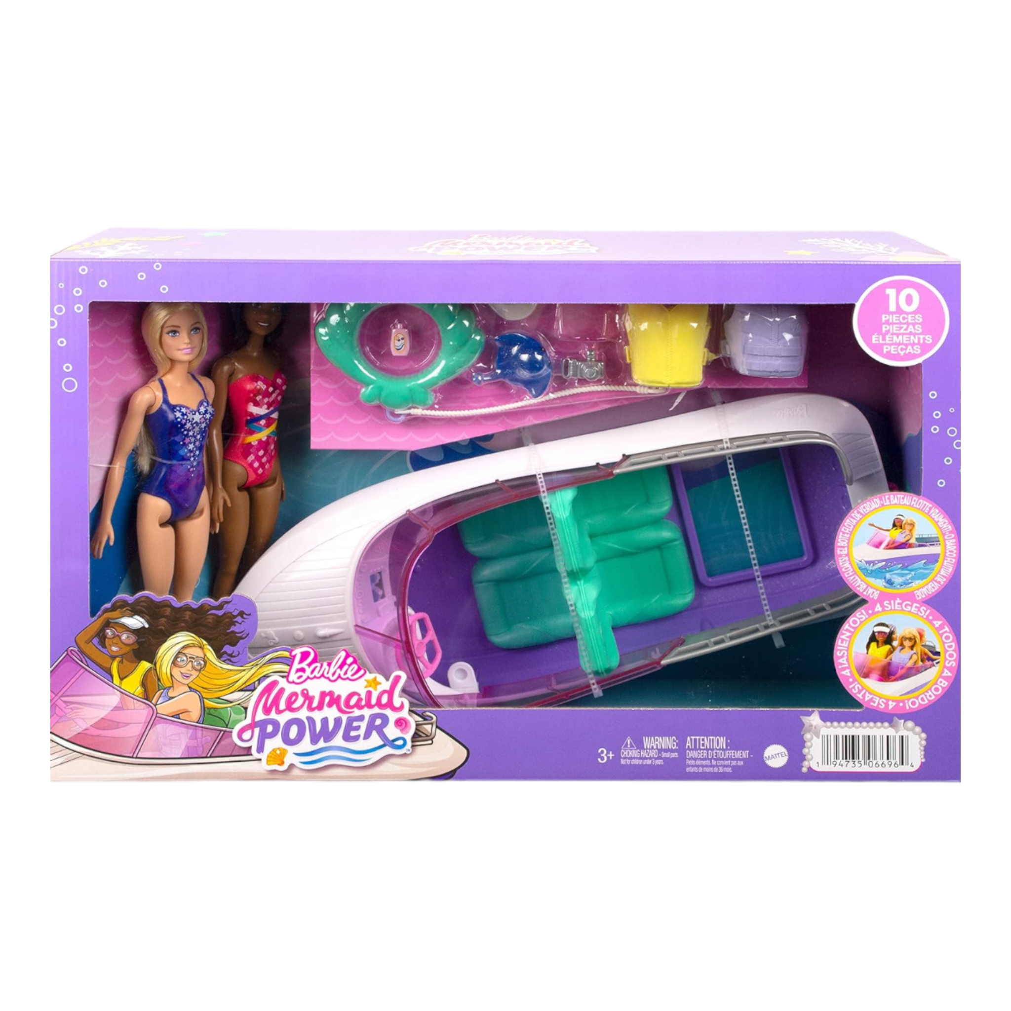 Foto 2 pulgar | Muñeca Mattel Barbie Mermaid Power Bote