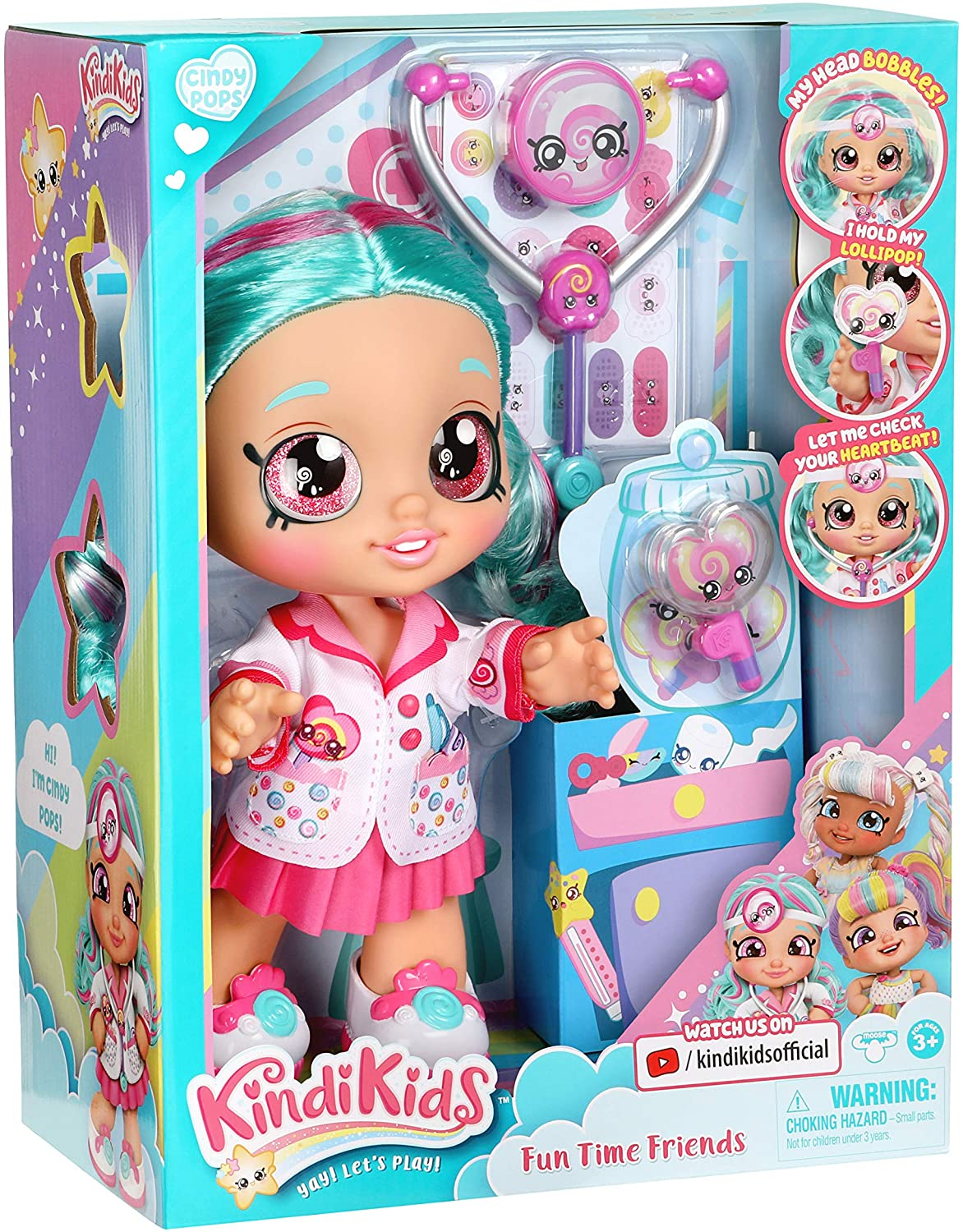 Foto 4 pulgar | Venta Internacional - Muñeca Kindi Kids Fun Time 10 " Dra. Cindy Pops con Estetoscopio y Piruleta Inspirada en Shopkins