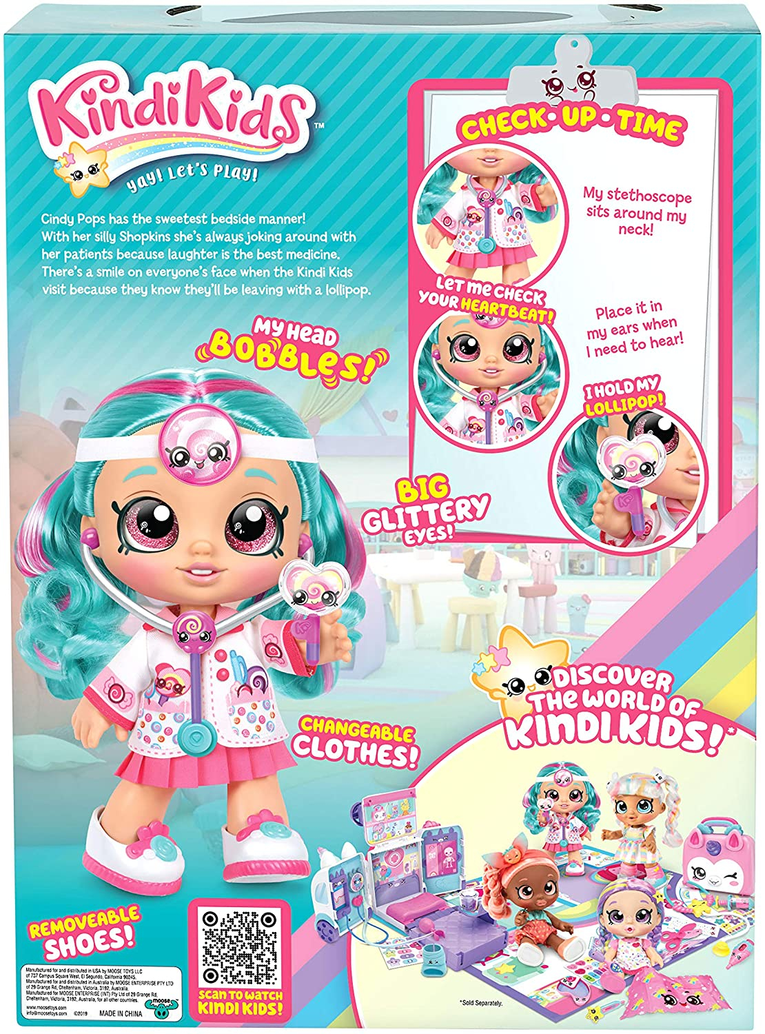 Foto 5 pulgar | Venta Internacional - Muñeca Kindi Kids Fun Time 10 " Dra. Cindy Pops con Estetoscopio y Piruleta Inspirada en Shopkins