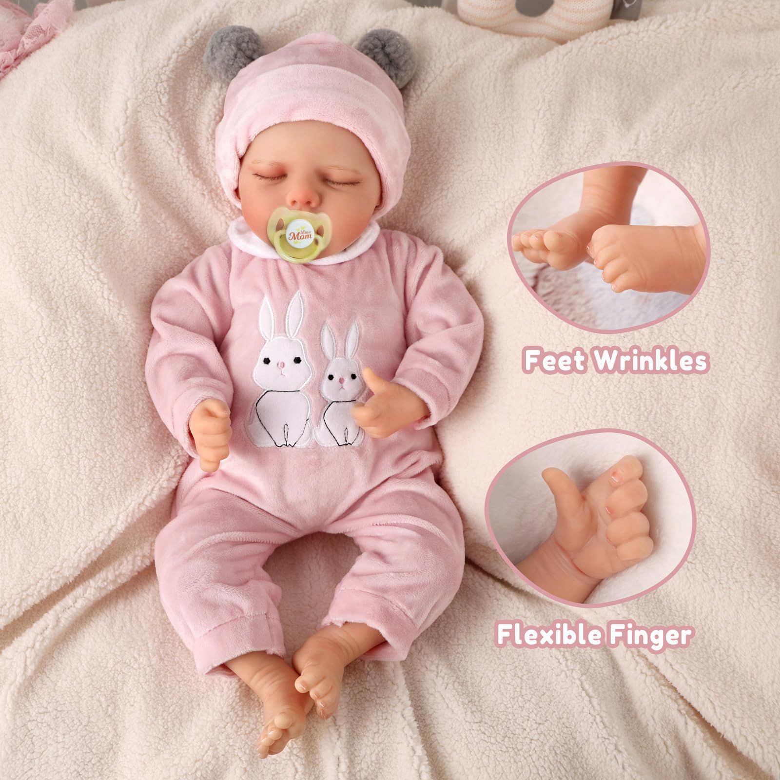 Foto 3 pulgar | Venta Internacional - Muñeca Reborn Jizhi Relike Girl De 43 Cm Con Kit De Alimentación Para Mayores De 3