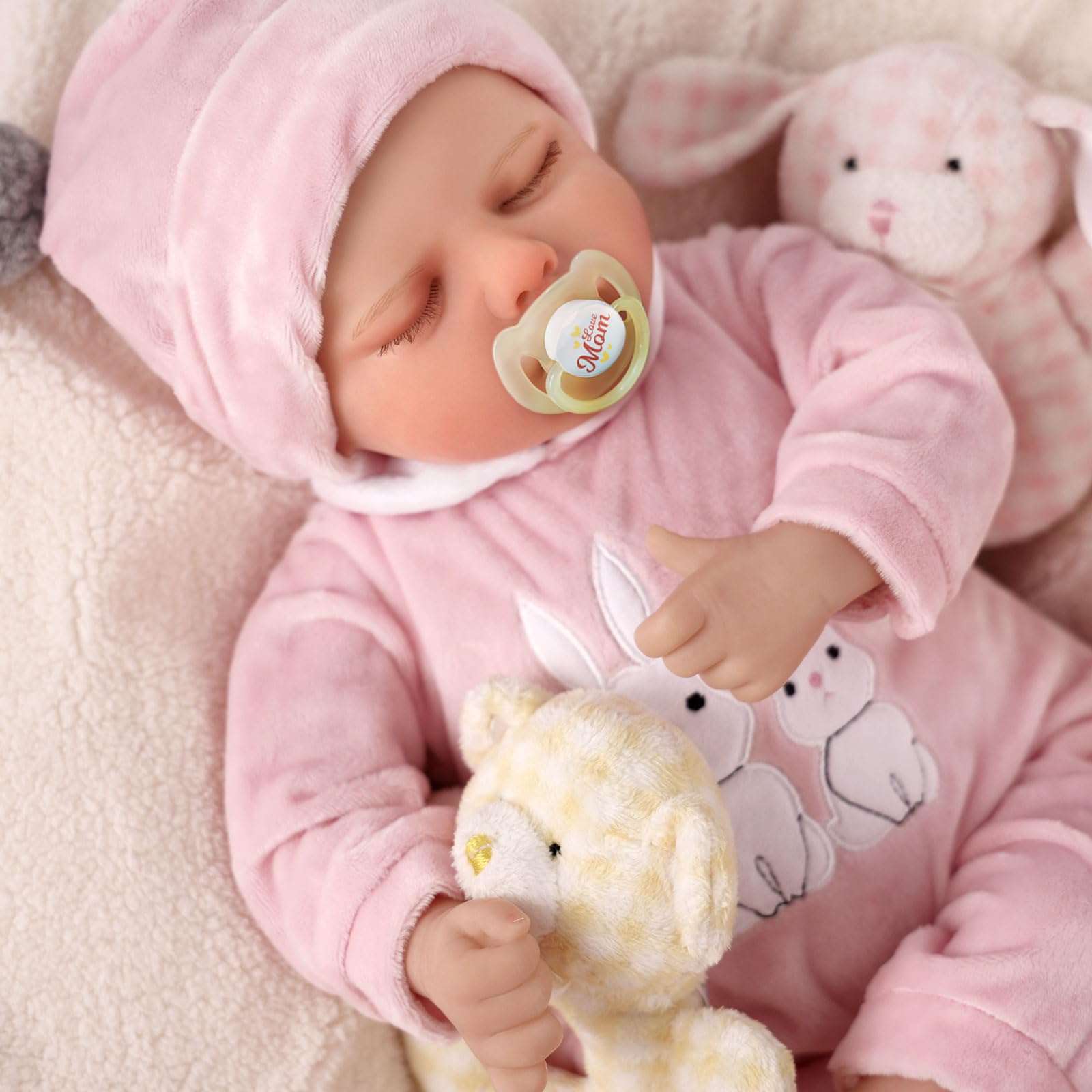 Foto 5 | Venta Internacional - Muñeca Reborn Jizhi Relike Girl De 43 Cm Con Kit De Alimentación Para Mayores De 3