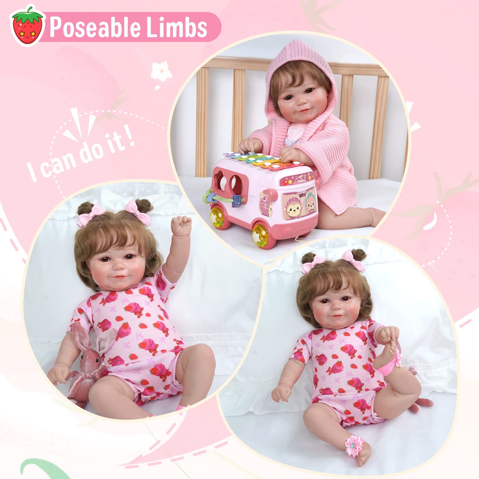 Foto 3 pulgar | Venta Internacional - Muñeca Reborn Jizhi Lifelike De 50 Cm Con Cuerpo Completo De Vinilo Con Kit