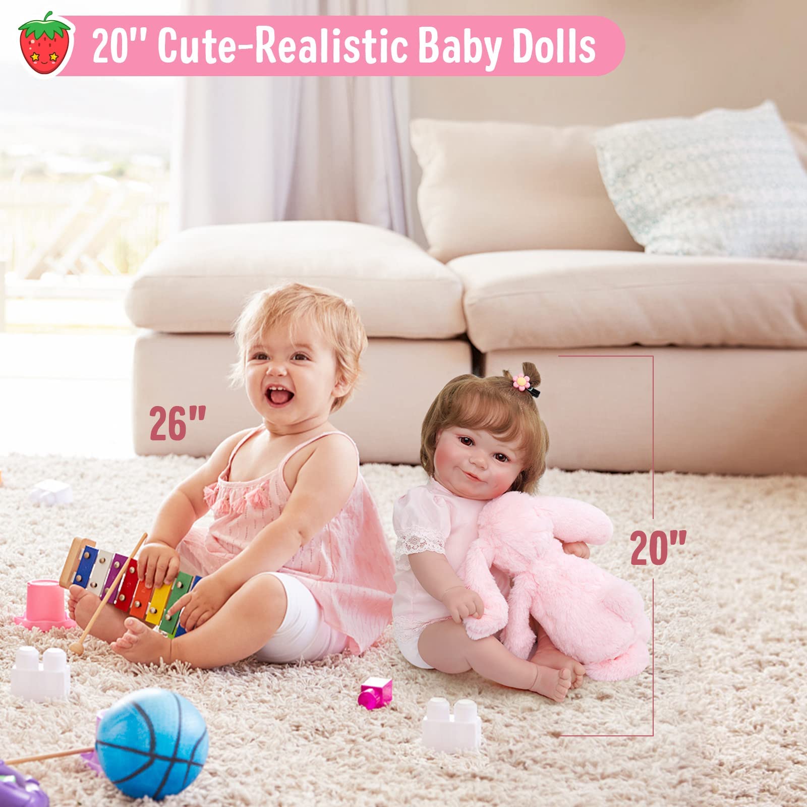 Foto 5 pulgar | Venta Internacional - Muñeca Reborn Jizhi Lifelike De 50 Cm Con Cuerpo Completo De Vinilo Con Kit