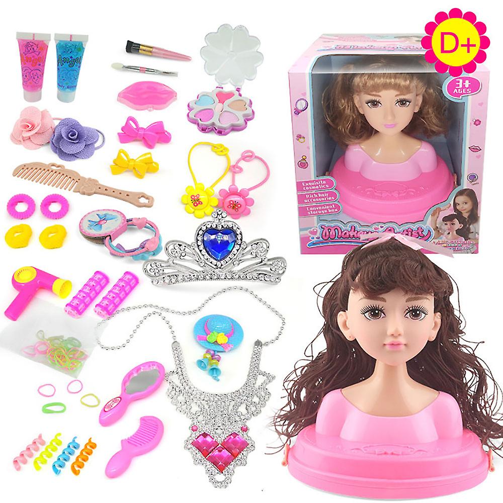 Venta Internacional - Set Para Peinar Muñecas Con Cabeza Y Pelo Para Niñas, Princesa, Superventas