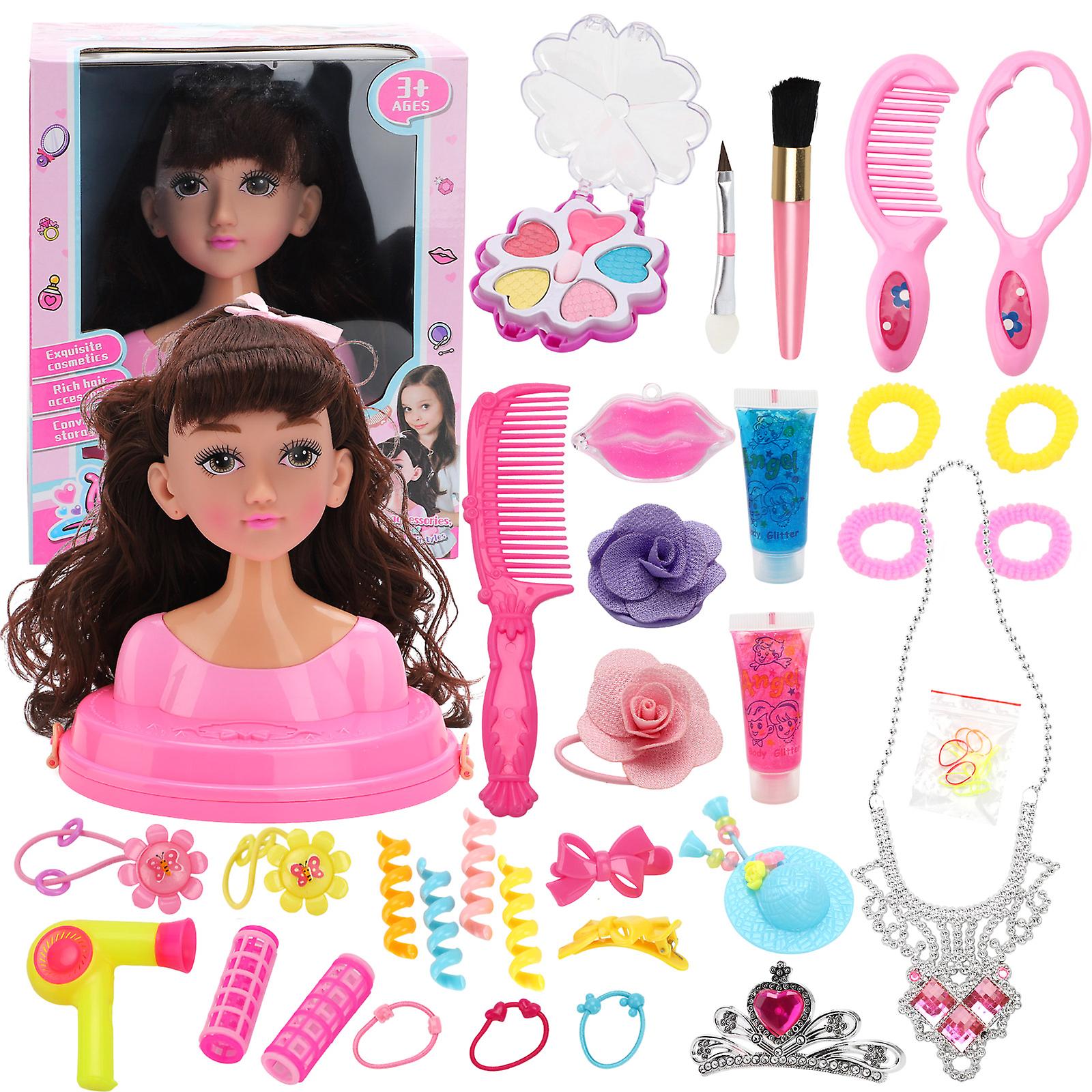 Foto 4 pulgar | Venta Internacional - Set Para Peinar Muñecas Con Cabeza Y Pelo Para Niñas, Princesa, Superventas