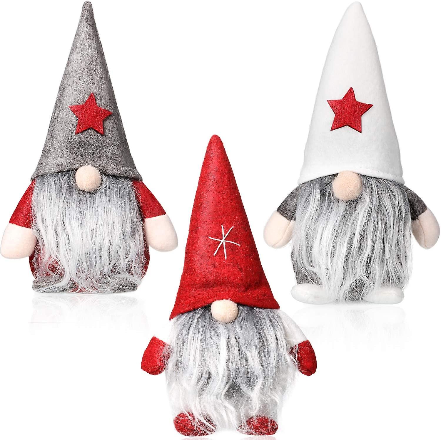 Venta Internacional - Set De 3 Minipapá Noel Con Forma De Gnomo Navideño Hecho A Mano