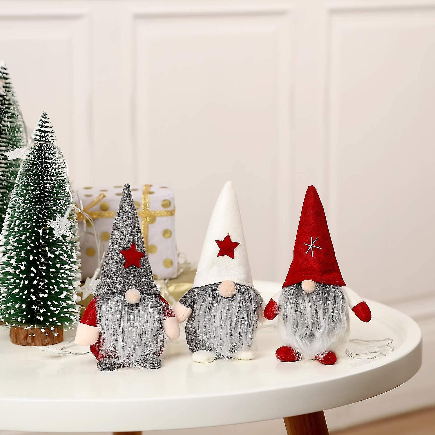 Foto 4 pulgar | Venta Internacional - Set De 3 Minipapá Noel Con Forma De Gnomo Navideño Hecho A Mano
