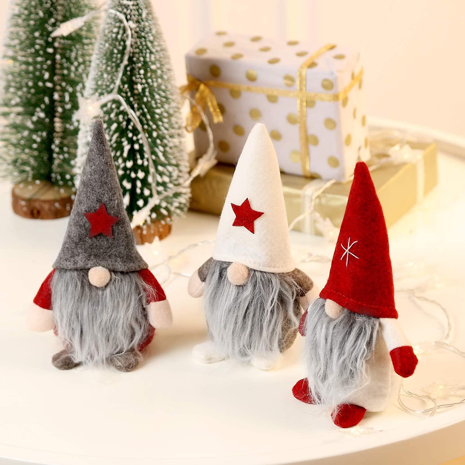 Foto 5 pulgar | Venta Internacional - Set De 3 Minipapá Noel Con Forma De Gnomo Navideño Hecho A Mano