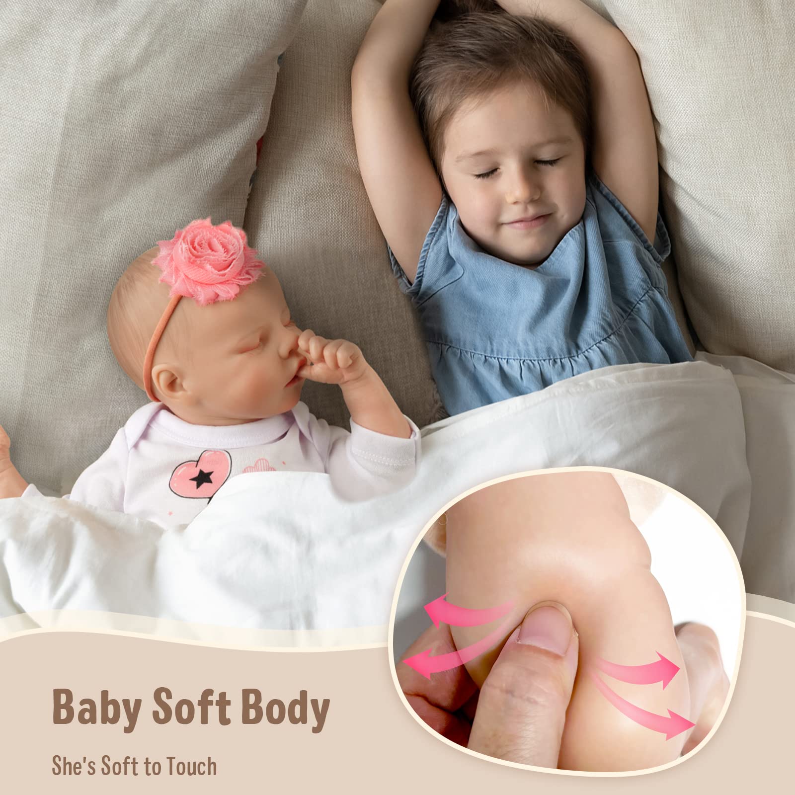 Foto 3 pulgar | Venta Internacional - Muñeca Reborn Jizhi, Realista, Realista, De 43 Cm, Con Kit De Alimentación