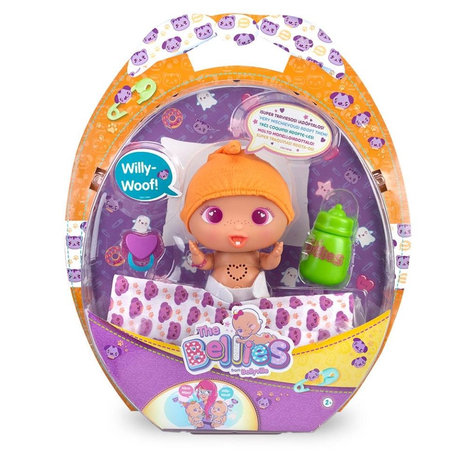 Muñeca interactiva Willy Woof The Bellies con Latido de Corazón y Sorpresa en el Pañal