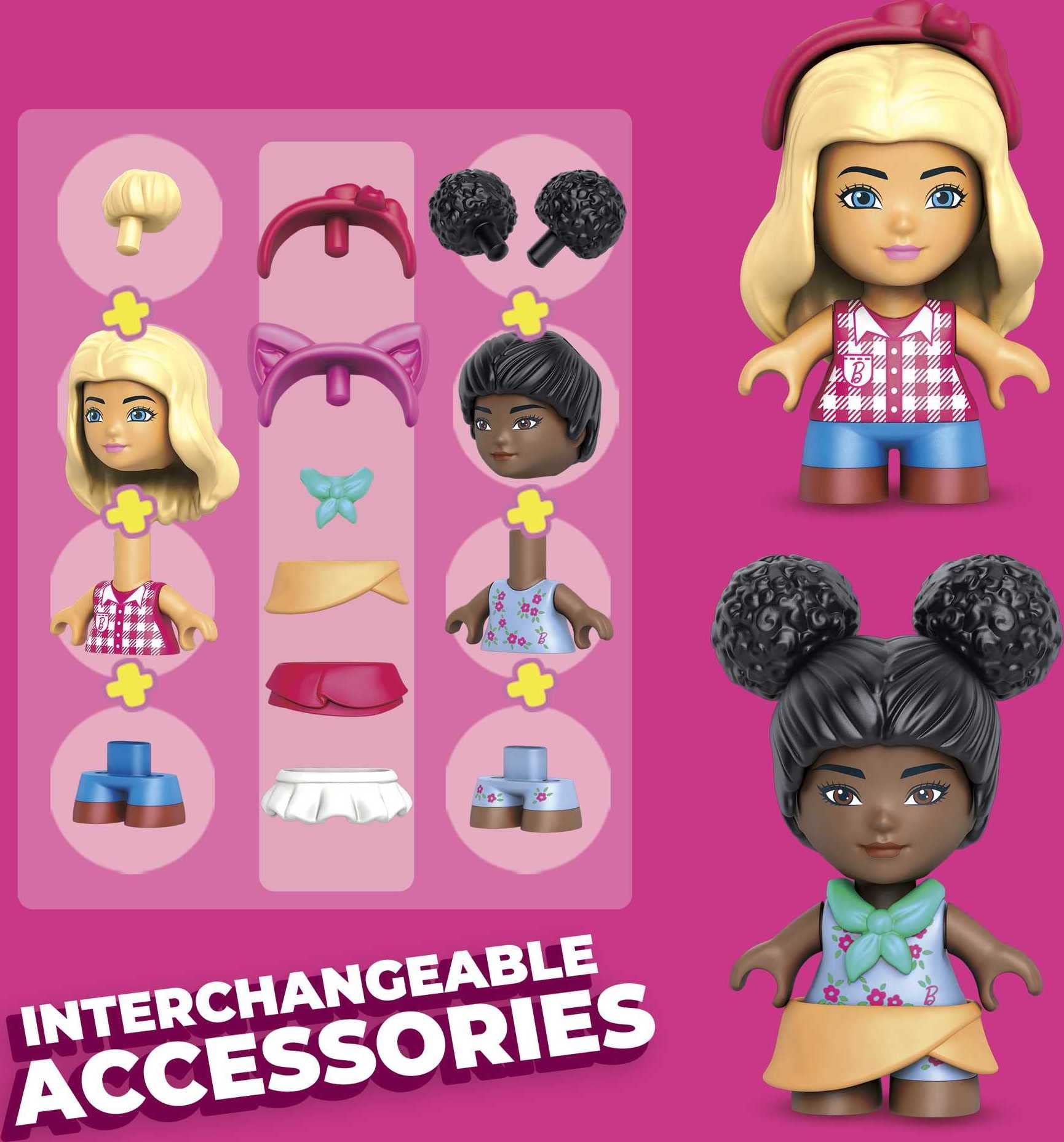 Foto 4 | Set De Construcción De Juguetes Mega Barbie Farmer's Market Con 3 Micromuñecas - Venta Internacional.