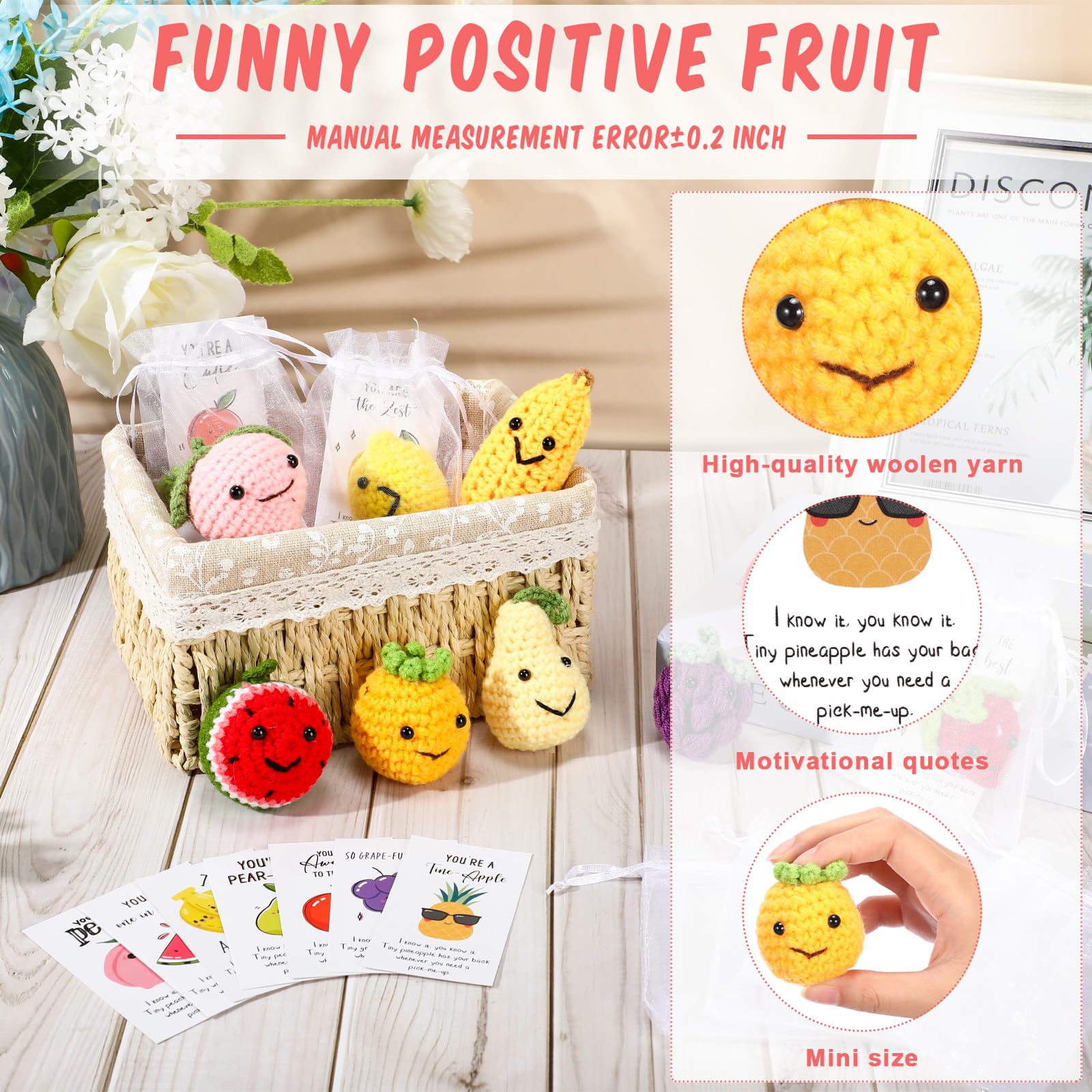 Foto 4 pulgar | Frutas de Peluche Sappy Inspirational Positive 10 Piezas - Venta Internacional