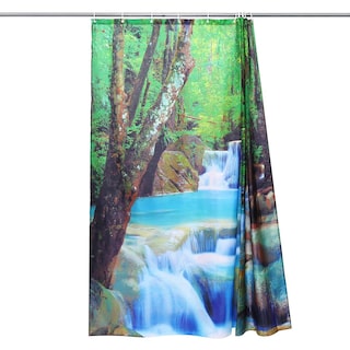 Foto 5 | Cortina De Ducha Xueqin 3d Waterfall Landscape, Impermeable - Venta Internacional.