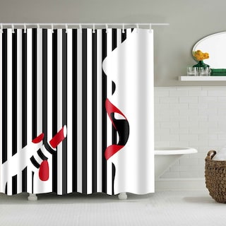 Foto 4 | Cortina De Ducha Lanlove Creative Sexy Red Lips Girl 3d - Venta Internacional.