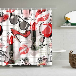 Foto 5 | Cortina De Ducha Lanlove Creative Sexy Red Lips Girl 3d - Venta Internacional.