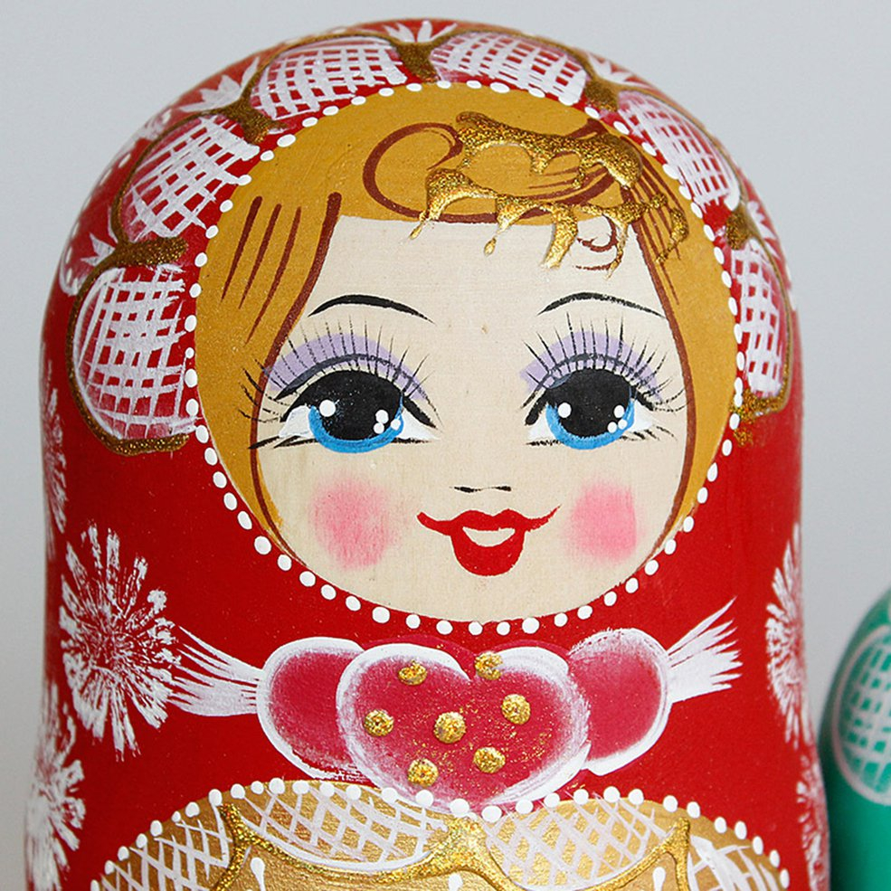 Foto 2 | Set Nesting Dolls De Madera, Estilo Ruso, 10 Unidades, Para Decoración - Venta Internacional.