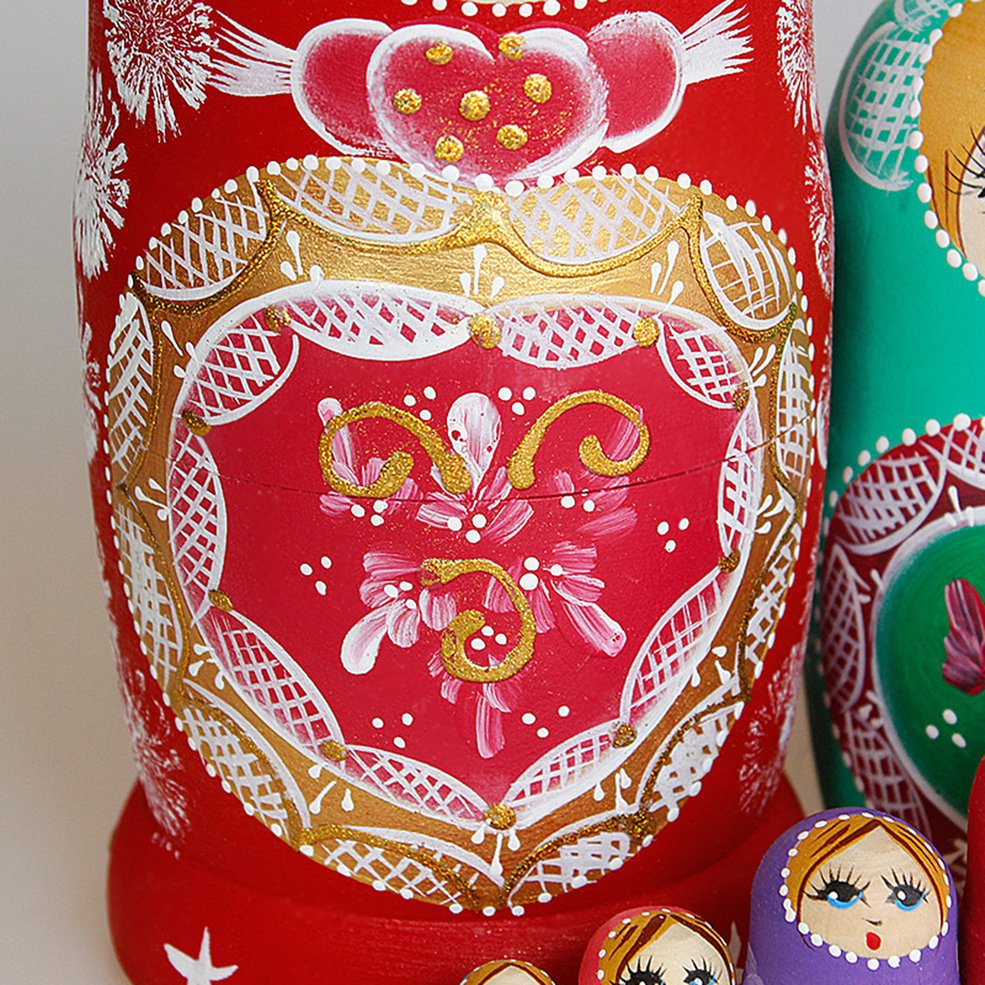 Foto 5 pulgar | Set Nesting Dolls De Madera, Estilo Ruso, 10 Unidades, Para Decoración - Venta Internacional.