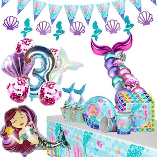 Foto 2 | Globos De Fiesta Con Forma De Cola De Sirena Para Fiesta De Cumpleaños - Venta Internacional.