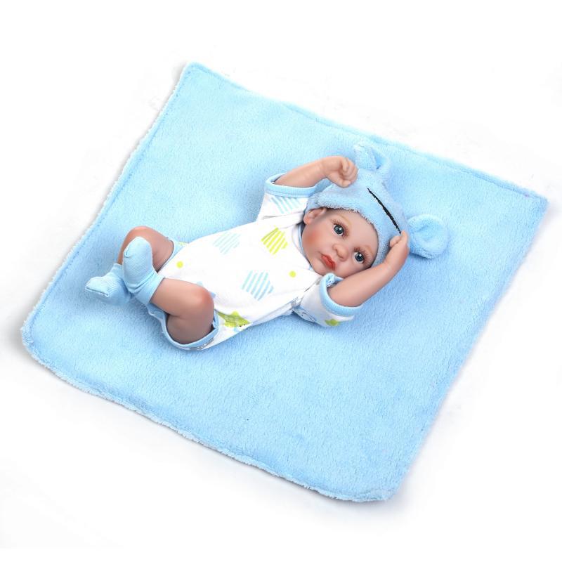 Foto 3 pulgar | Muñeca De Silicona Para Todo El Cuerpo, 26 Cm, Con Ropa Y Manta, Color Azul - Venta Internacional.