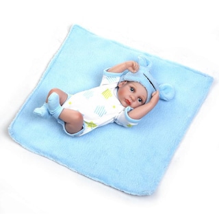 Foto 2 | Muñeca De Silicona Para Todo El Cuerpo, 26 Cm, Con Ropa Y Manta, Color Azul - Venta Internacional.