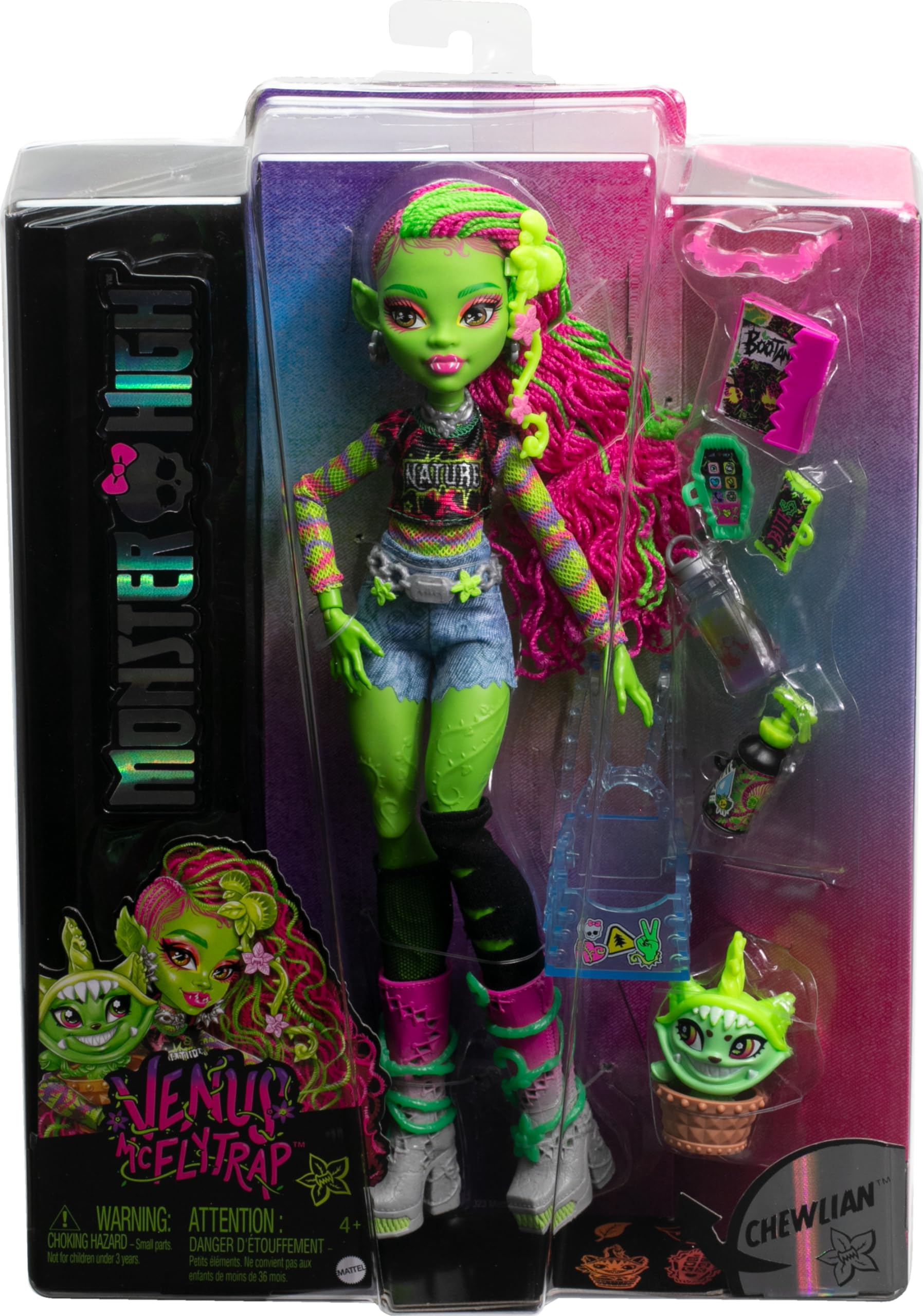 Foto 7 pulgar | Muñeca Venus Mcflytrap De Monster High Con Mascota Plant Monster - Venta Internacional.