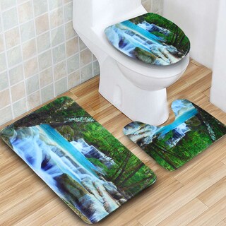 Foto 4 | Cortina De Ducha Xueqin 3d Waterfall Landscape, Impermeable - Venta Internacional.