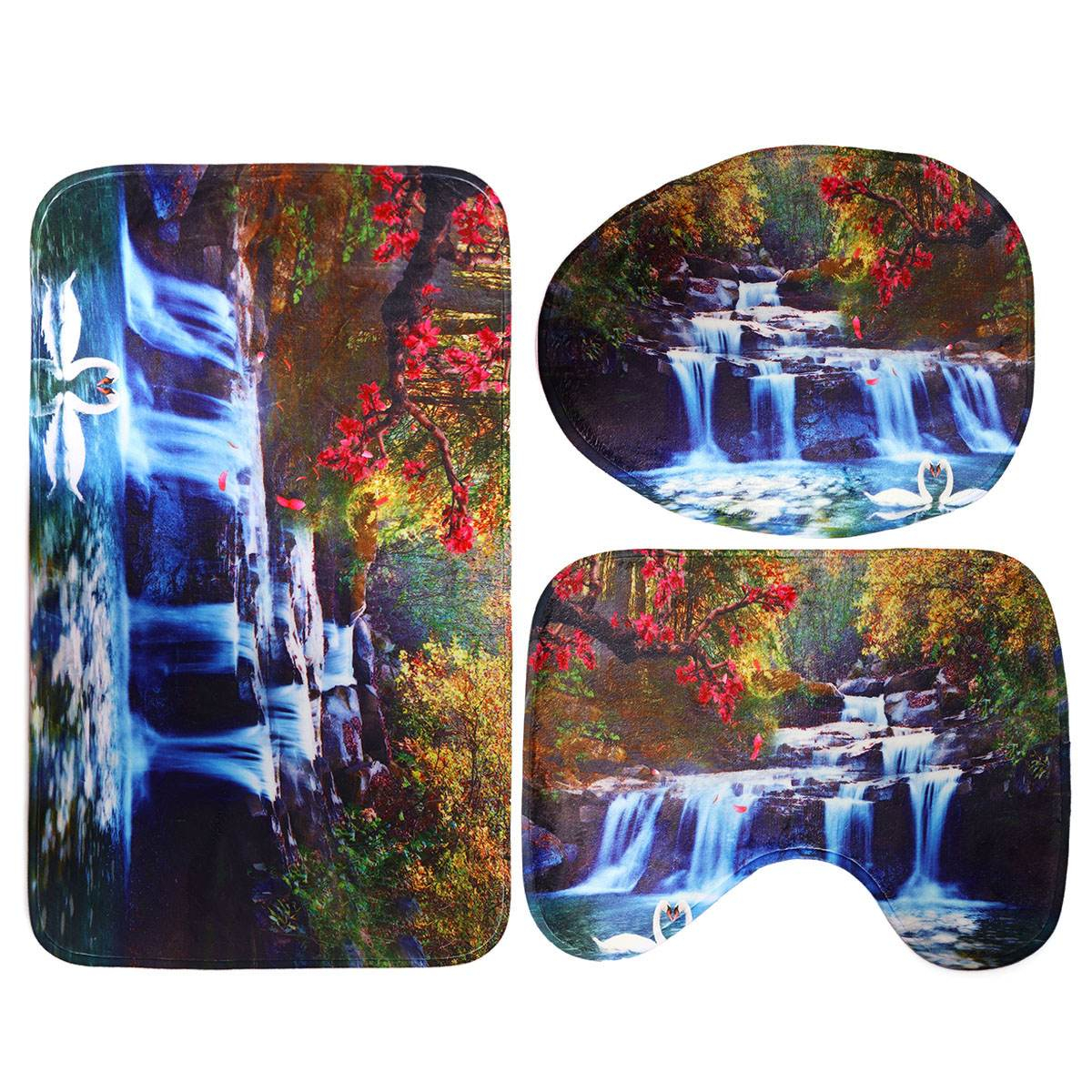 Cortina De Ducha Xueqin 3d Waterfall Scenery, Impermeable - Venta Internacional.