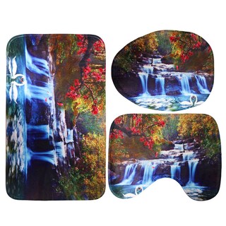 Foto 2 | Cortina De Ducha Xueqin 3d Waterfall Scenery, Impermeable - Venta Internacional.