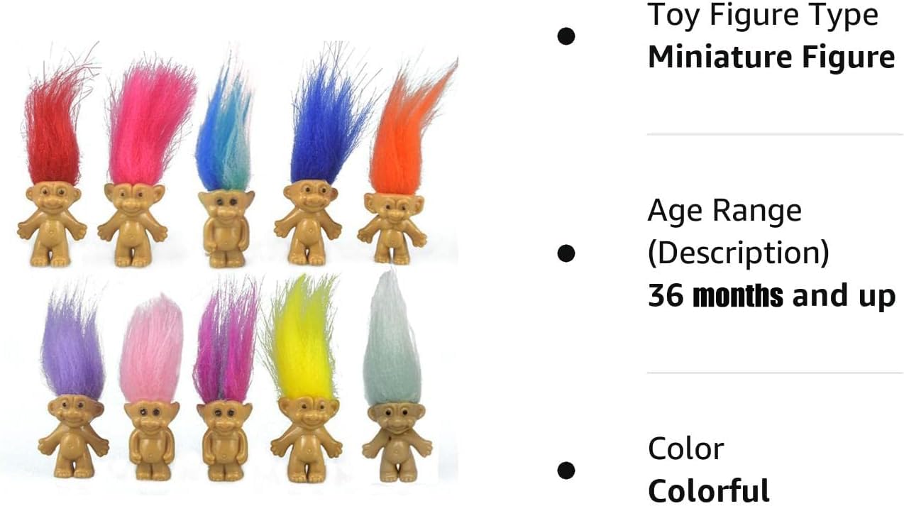 Foto 6 | Minimuñecos Troll Yintlilocn De Action Figures, 3 Cm, 10 Unidades, Pvc - Venta Internacional.