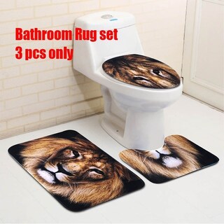 Foto 5 | Set De Baño Lion, Cortinas De Ducha Impermeables Y Antideslizantes - Venta Internacional.