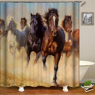 Foto 2 | Cortinas De Baño Estilo Retro West Cowboy, Gorro Para Caballos, Impermeables - Venta Internacional.