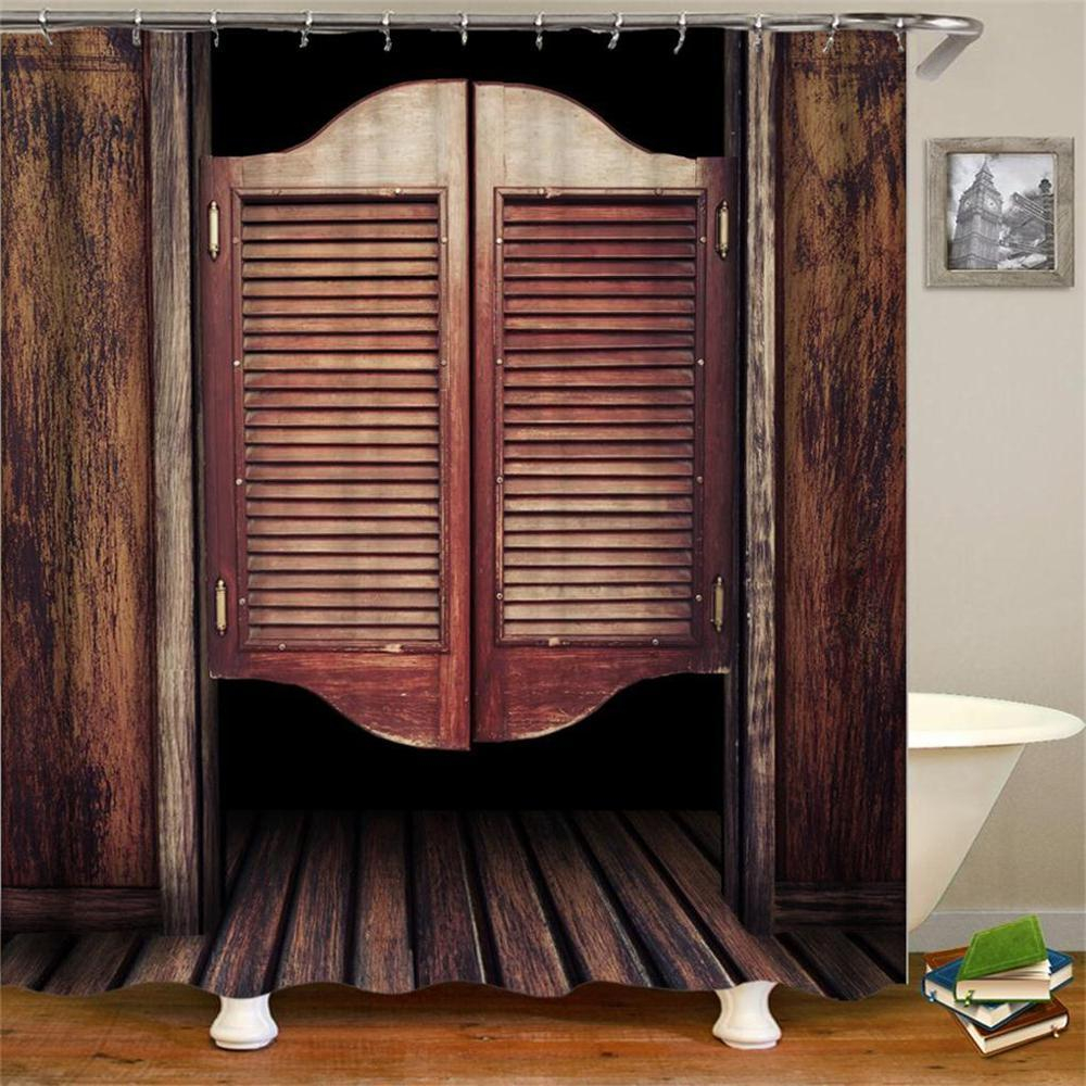 Foto 5 | Cortinas De Baño Estilo Retro West Cowboy, Gorro Para Caballos, Impermeables - Venta Internacional.
