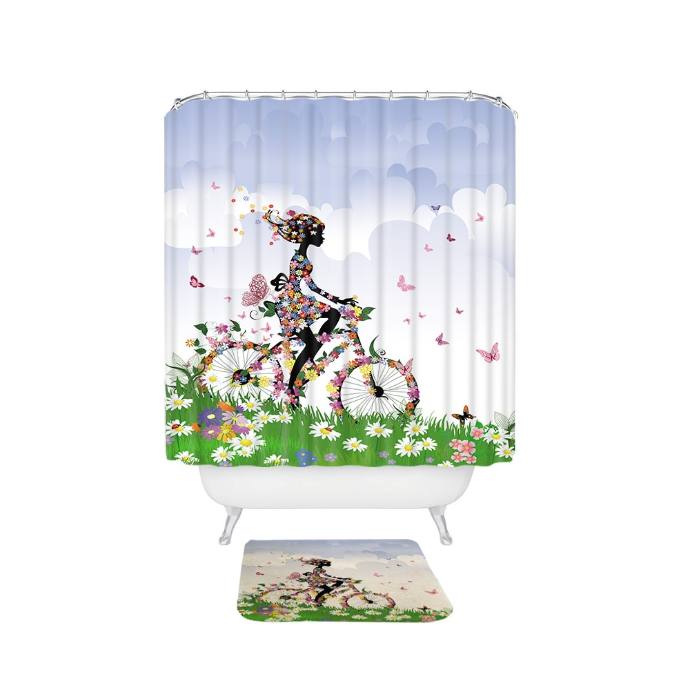 Cortina De Ducha Nyybxfkdd Con Bonito Diseño De Hadas, Impermeable - Venta Internacional.