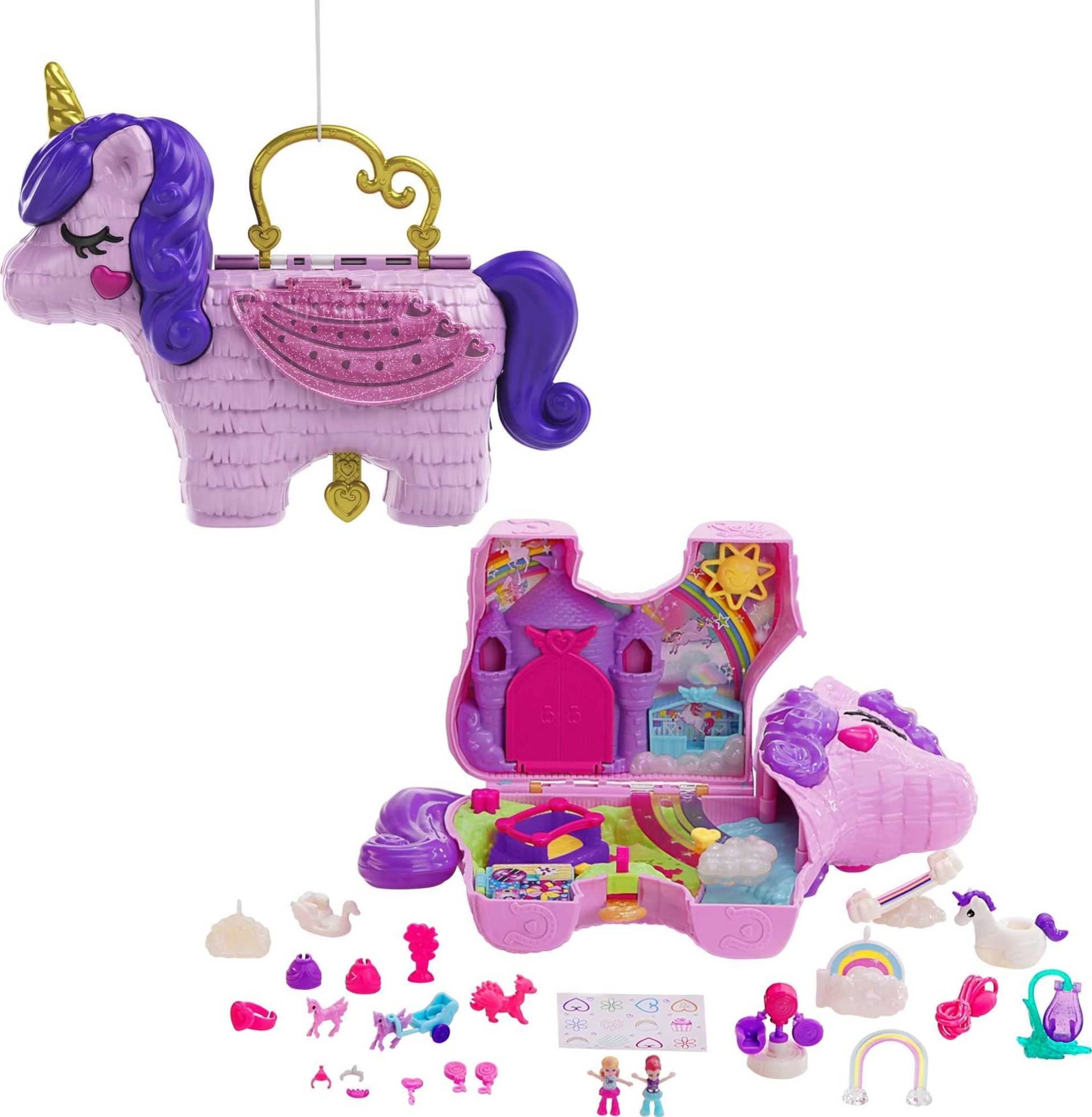 Foto 2 pulgar | Toy Playset Polly Pocket, Unicornio De Viaje 2 En 1, Con 2 Muñecas - Venta Internacional.
