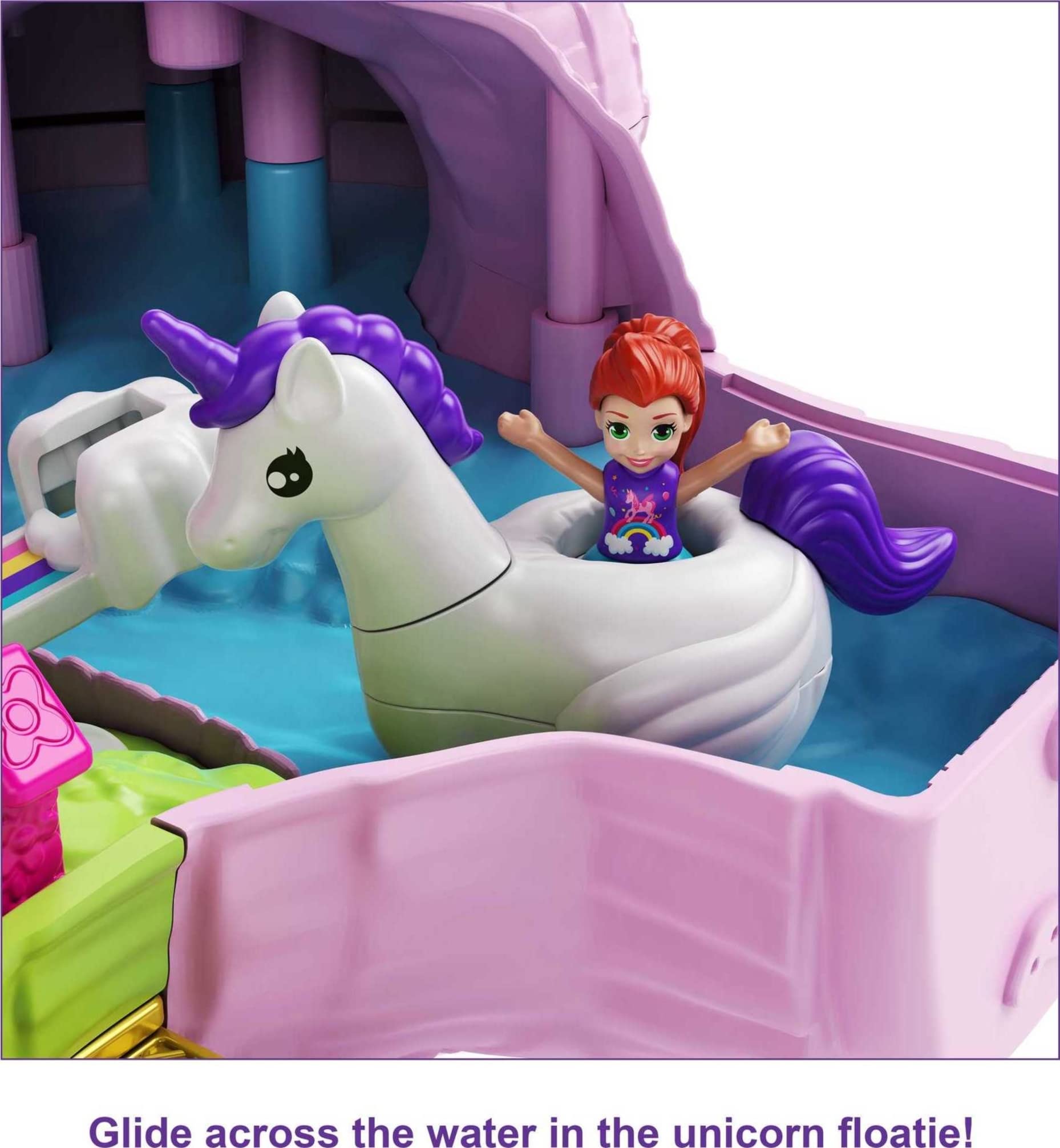 Foto 5 pulgar | Toy Playset Polly Pocket, Unicornio De Viaje 2 En 1, Con 2 Muñecas - Venta Internacional.