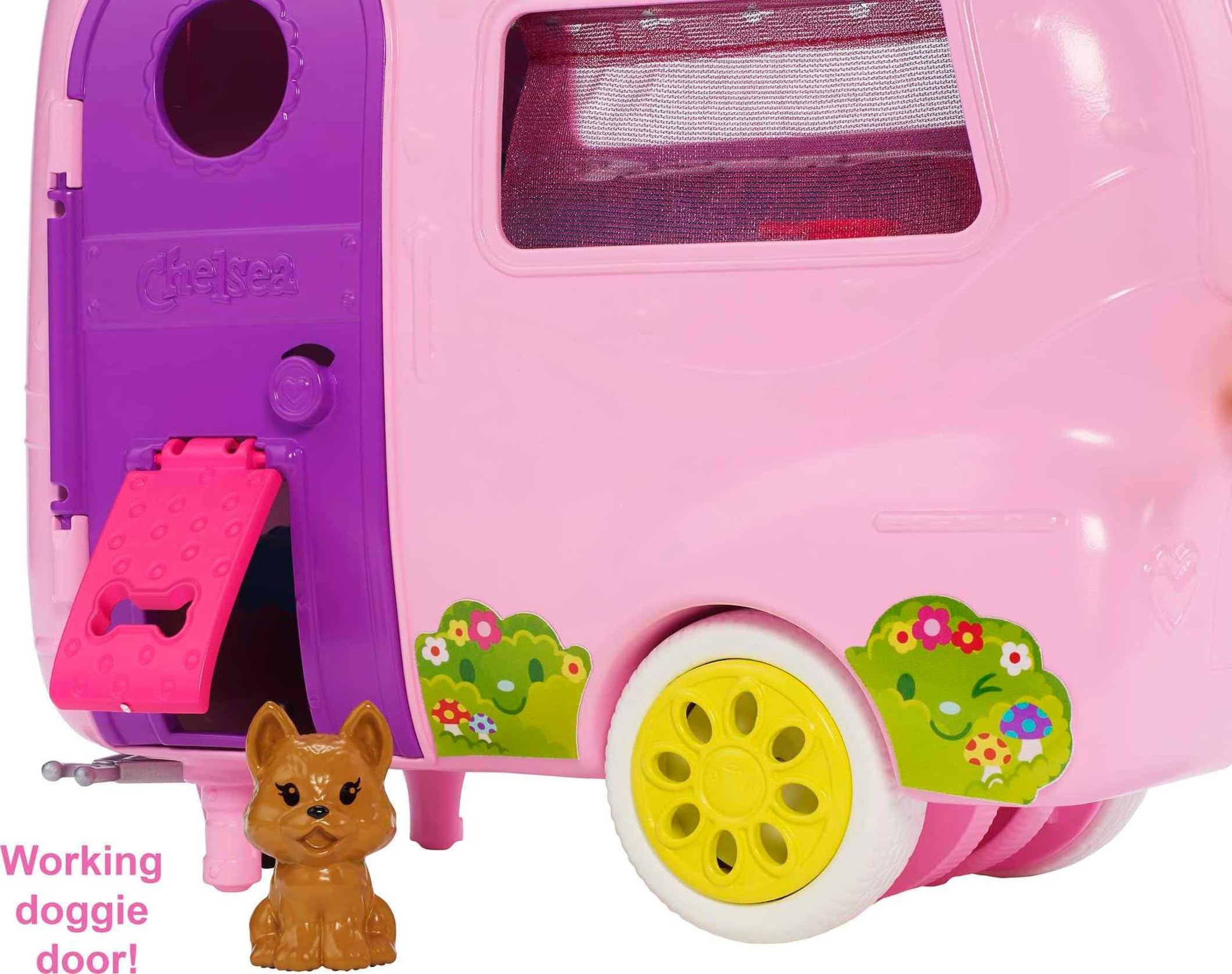 Foto 5 pulgar | Set De Juego Para Coche Y Autocaravana Barbie Club Chelsea Con Muñeca Y Collar - Venta Internacional.