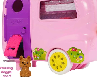 Foto 4 | Set De Juego Para Coche Y Autocaravana Barbie Club Chelsea Con Muñeca Y Collar - Venta Internacional.