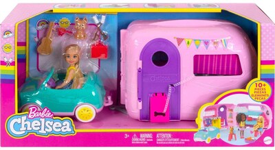 Foto 6 | Set De Juego Para Coche Y Autocaravana Barbie Club Chelsea Con Muñeca Y Collar - Venta Internacional.